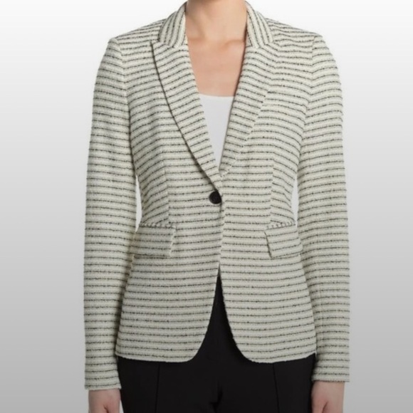 Veronica Beard White/Black Tweed Dickey Blazer Jacket Women's Size 0